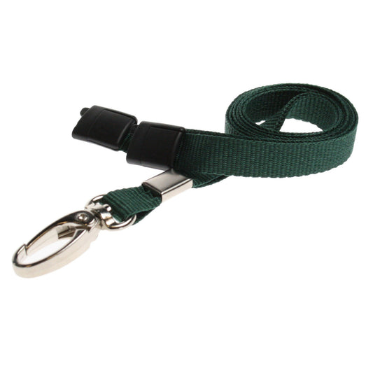 GREEN - Plain Lanyard with Metal Clip - The Card Printing People