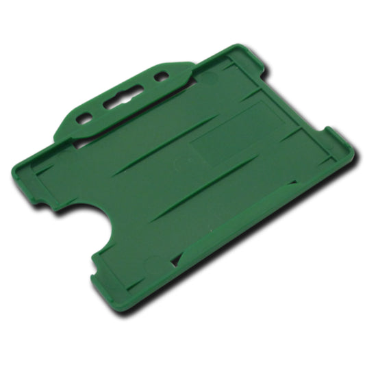 DARK GREEN - Single Sided Open Faced Landscape ID Card Holder - The Card Printing People