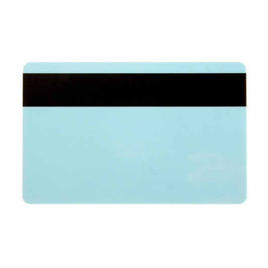 Light Blue 760 Micron Plastic Cards With Hi - Co Magnetic Stripe (Pack of 100) - The Card Printing People