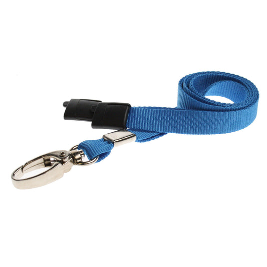 LIGHT BLUE - Plain Lanyard with Metal Clip - The Card Printing People
