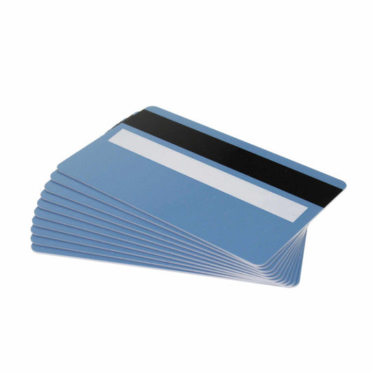 Light Blue Premium 760 Micron Cards Hi - Co Magnetic Stripe & Signature Strip Panel (Pack 100) - The Card Printing People