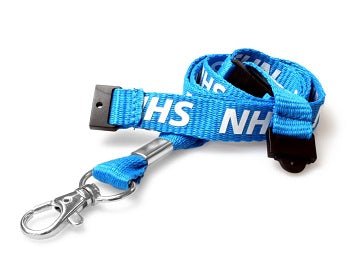 NHS Lanyard – Pre - printed (Double Breakaway) with Metal Clip - The Card Printing People