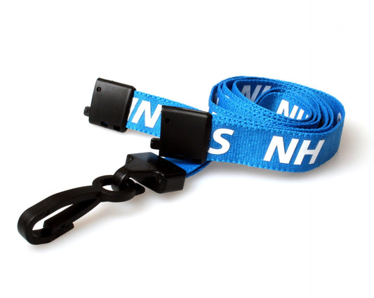 NHS Lanyard with Plastic J Clip & Safety Breakaway - The Card Printing People