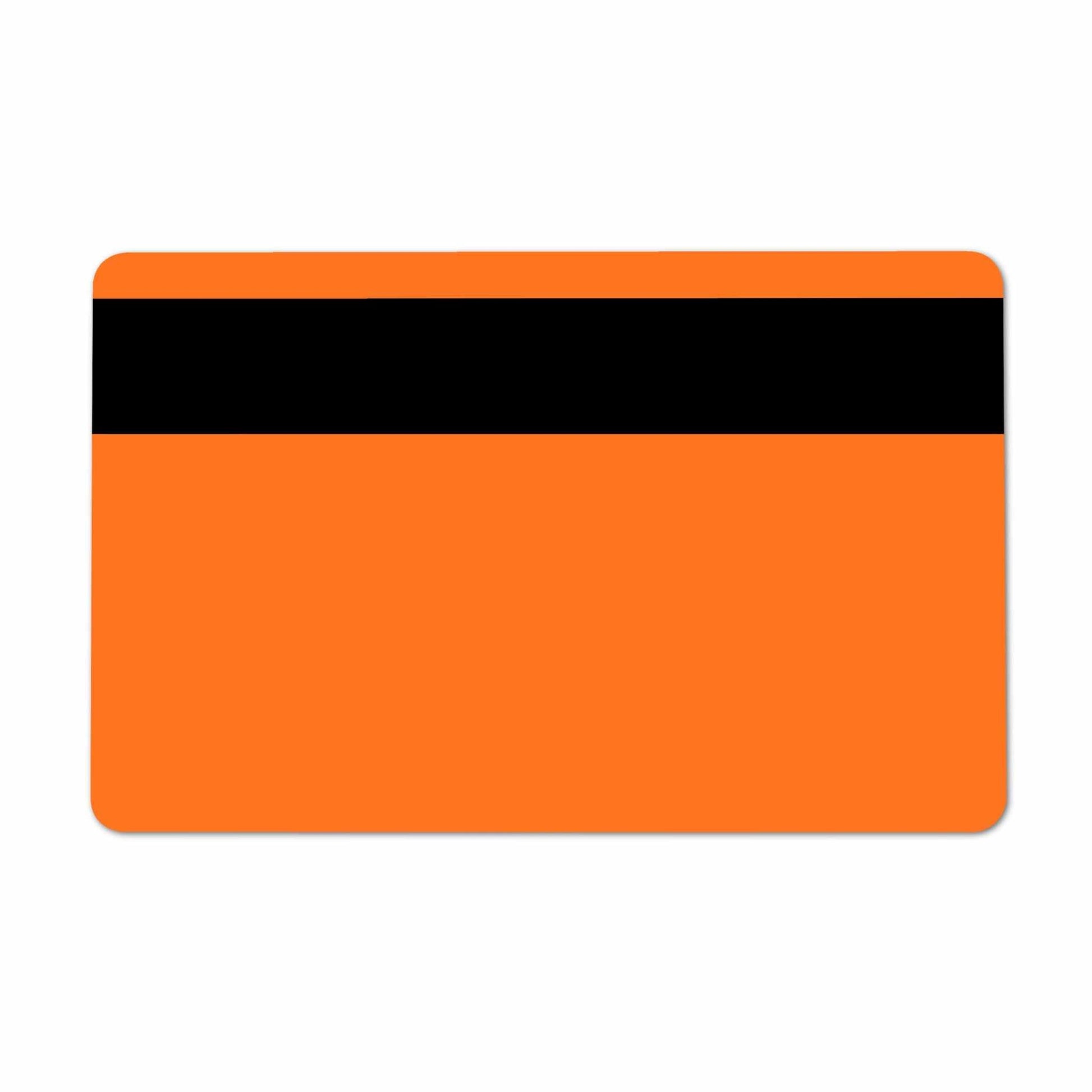 Orange 760 Micron Plastic Cards With Hi - Co Magnetic Stripe (Pack of 100) - The Card Printing People