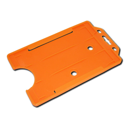 ORANGE - Single Sided Open Faced Portrait ID Card Holder - The Card Printing People