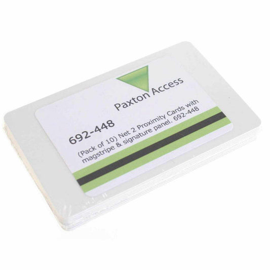 Paxton 692 - 448 Net2 Proximity ISO Cards with Unencoded Magnetic Stripe & Signature Panel (Pack of 10)