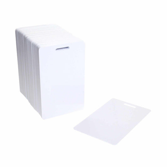Premium White 760 Micron Cards Slot Punched Portrait  (Pack of 100) - The Card Printing People