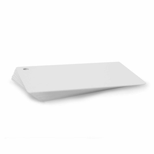 Premium White 760 Micron Cards with 5mm Round Hole Punch in top right corner - (Pack of 100) - The Card Printing People