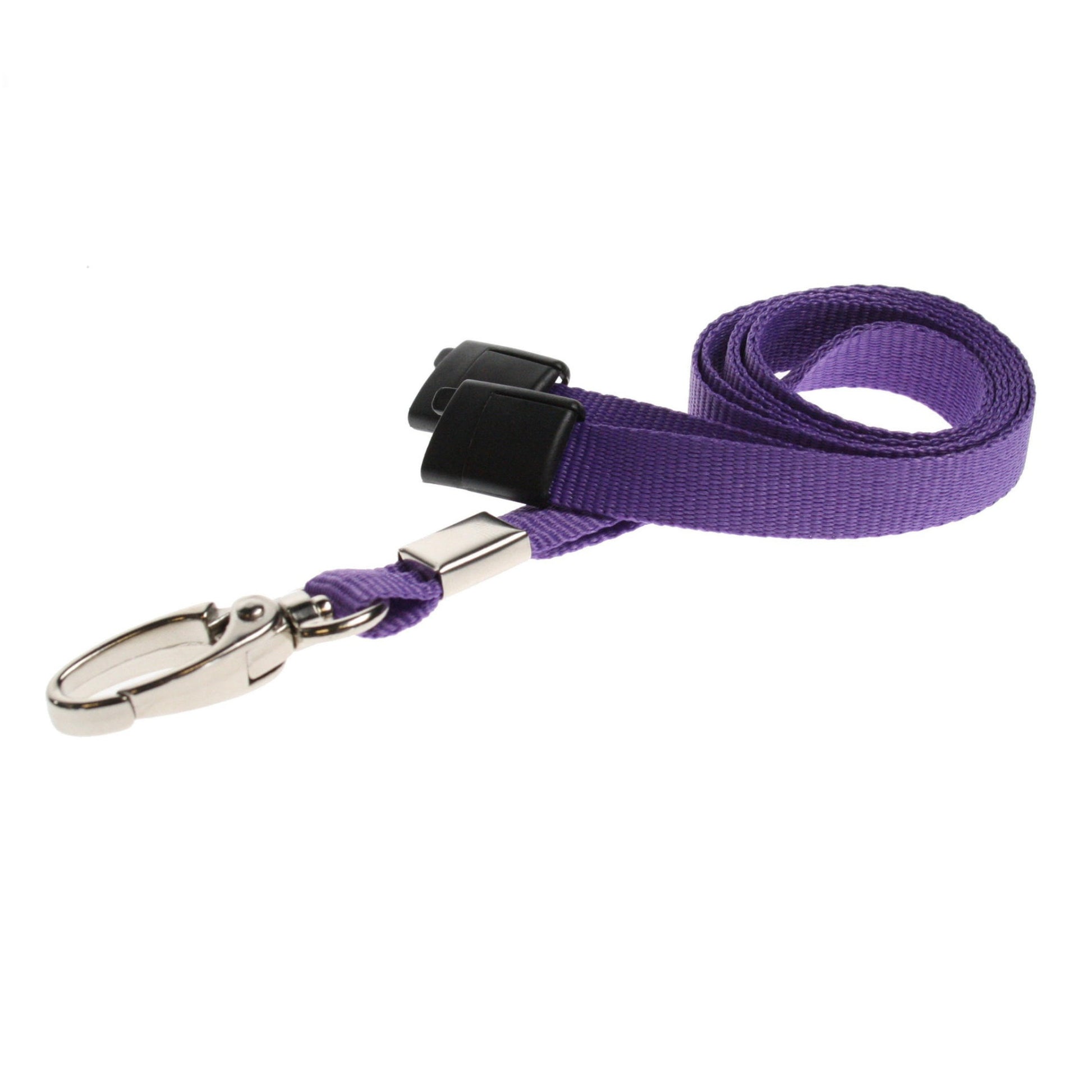 PURPLE - Plain Lanyard with Metal Clip - The Card Printing People