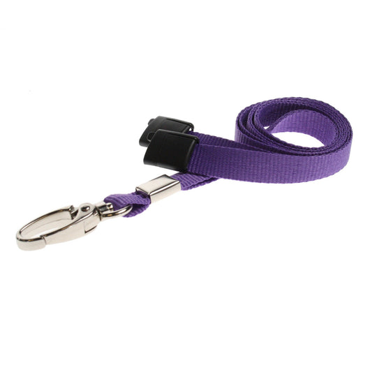 PURPLE - Plain Lanyard with Metal Clip - The Card Printing People