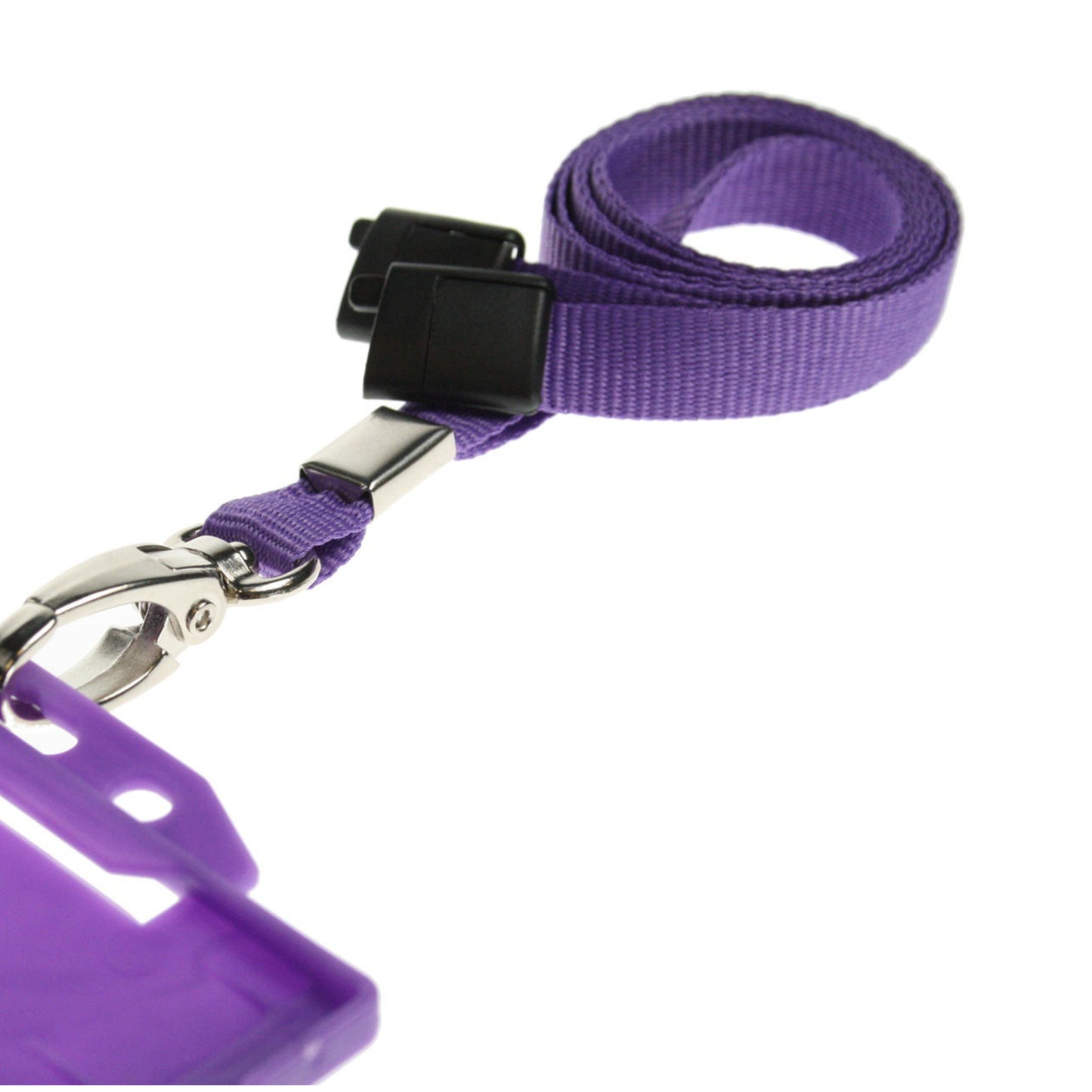 PURPLE - Plain Lanyard with Metal Clip - The Card Printing People