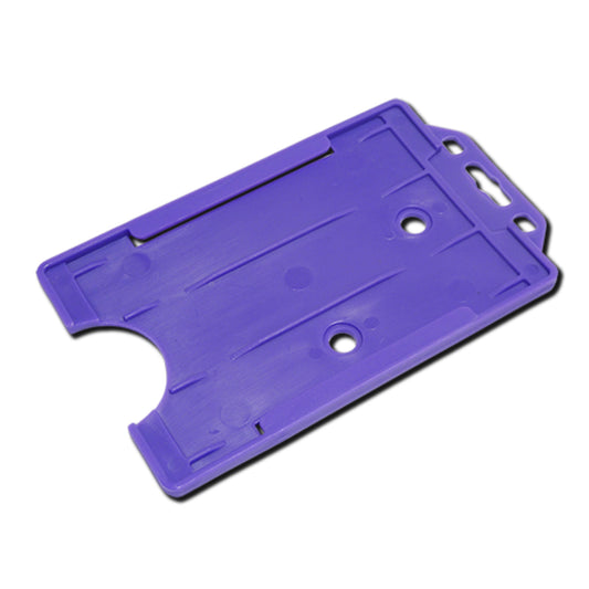 PURPLE - Single Sided Open Faced Portrait ID Card Holder - The Card Printing People