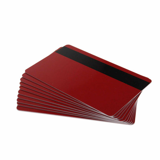 Red 760 Micron Plastic Cards With Hi - Co Magnetic Stripe (Pack of 100) - The Card Printing People