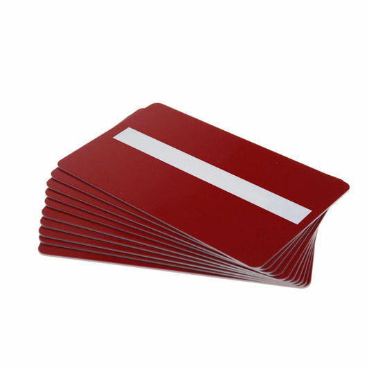 Red 760 Micron Plastic Cards with Signature Strip (Pack of 100) - The Card Printing People