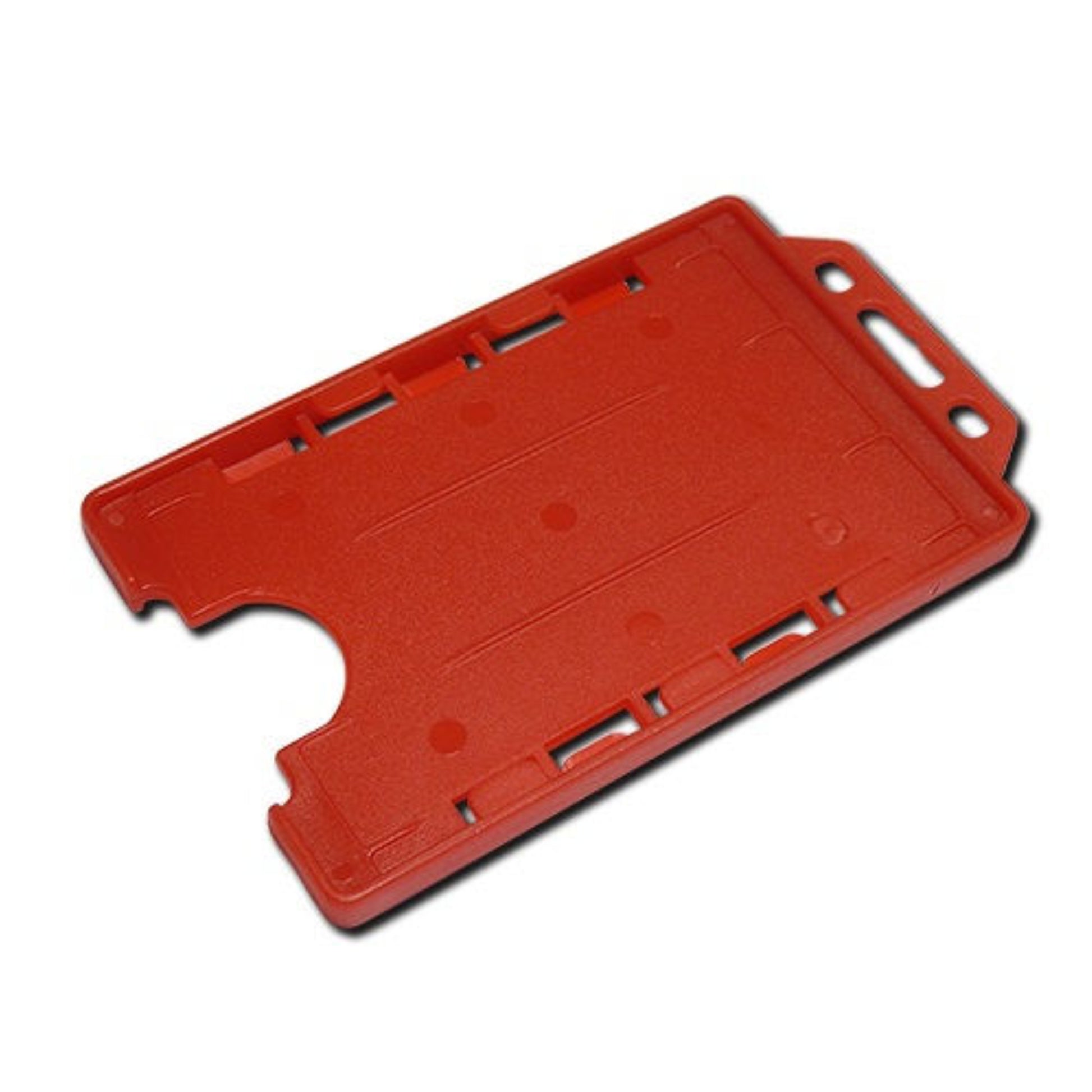 RED - Double Sided Open Faced Portrait ID Card Holder - The Card Printing People