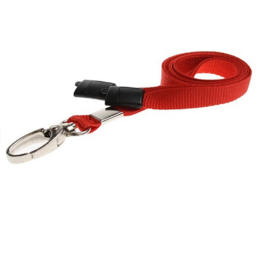 RED - Plain Lanyard with Metal Clip - The Card Printing People