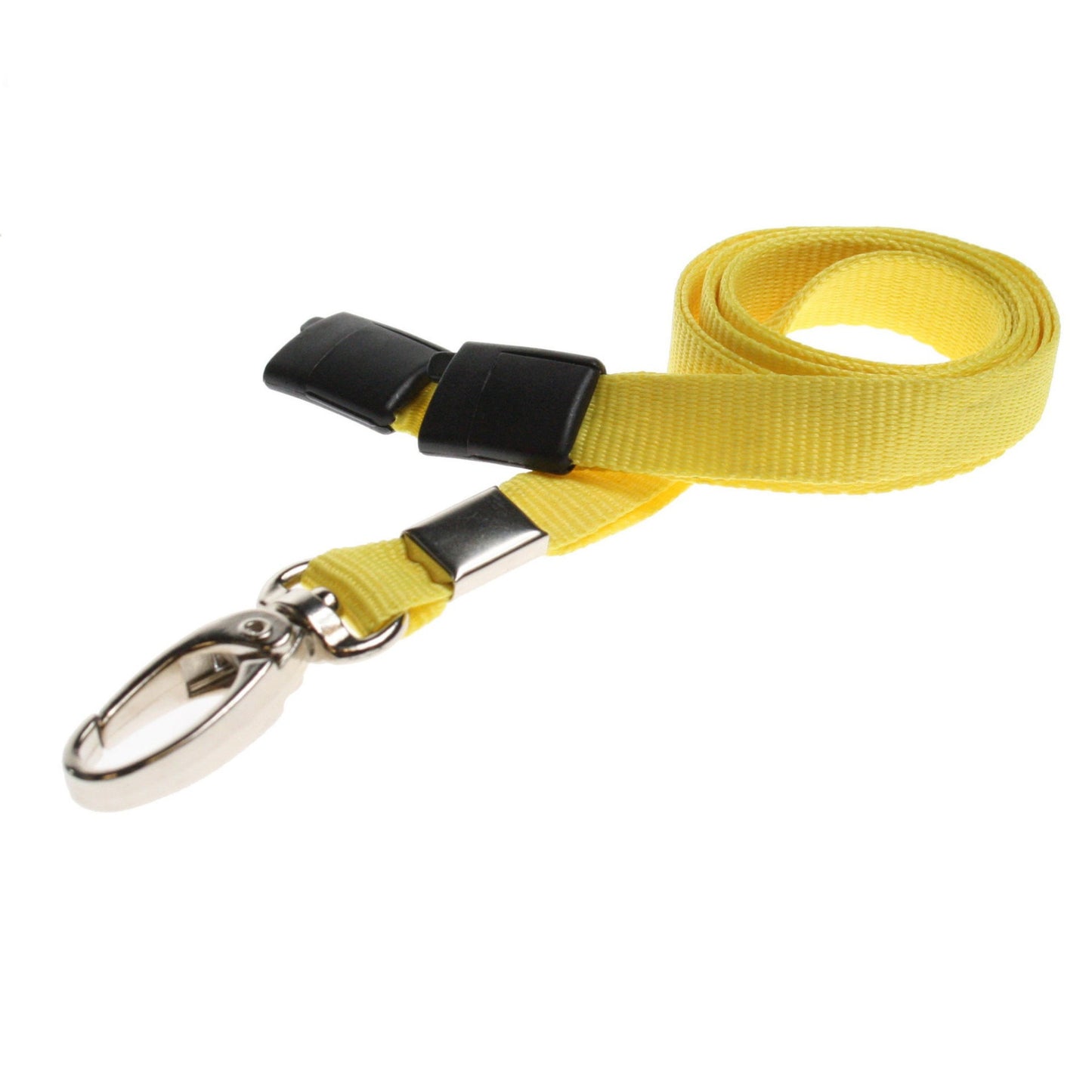 YELLOW - Plain Lanyard with Metal Clip - The Card Printing People