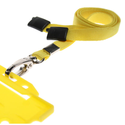 Yellow Lobster Clip Lanyard with Safety Breakaway and Yellow Card Holder - The Card Printing Peopl