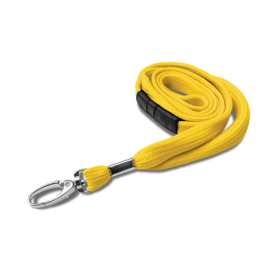 YELLOW - Plain Tubular Material Lanyard with Metal Clip - The Card Printing People